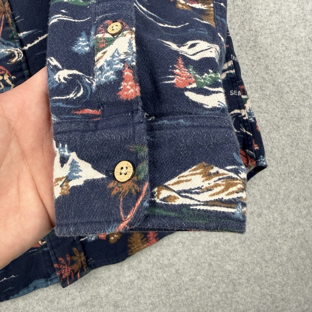 Faherty Shirt Mens Small‎ Blue Super Brushed Flannel Sea To Ski Print Button Up - Picture 5 of 12